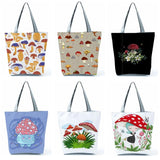 Cartoon Mushroom Printed Handbags Plant All-Match Shoulder Bag