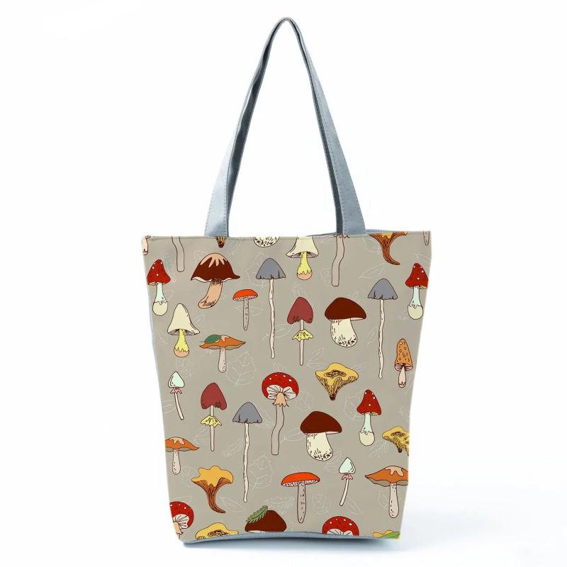 Cartoon Mushroom Printed Handbags Plant All-Match Shoulder Bag