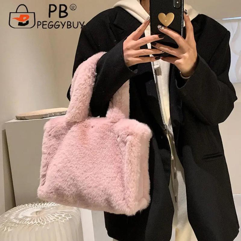 Casual All-match Women Autumn Winter Soft Plush Fur Handbag
