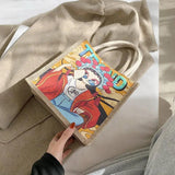 Cartoon Hip Pop Shoulder Bag Large Capacity Shopping + Book Bag