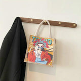 Cartoon Hip Pop Shoulder Bag Large Capacity Shopping + Book Bag