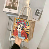 Cartoon Hip Pop Shoulder Bag Large Capacity Shopping + Book Bag
