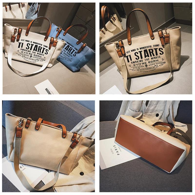 Casual Canvas Shoulder Bag for Women Large Capacity Tote Bags