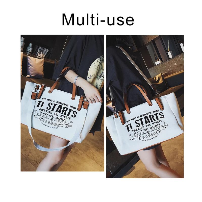 Casual Canvas Shoulder Bag for Women Large Capacity Tote Bags