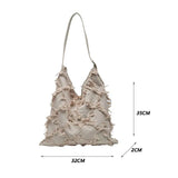 Casual Women Bag with Wide Shoulder Straps and Tassel Detail
