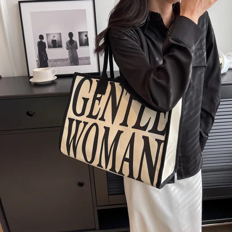 Casual Women's Canvas Shoulder Bag Large Capacity Travel Tote