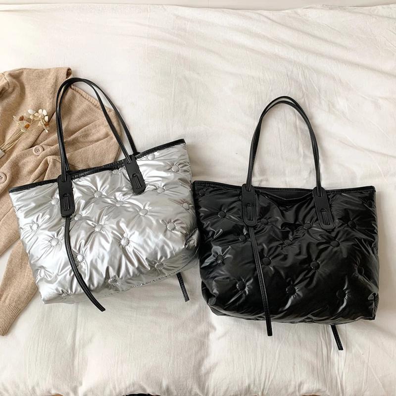 Casual Women Shoulder Bag Cotton Solid Large Underarm Bags