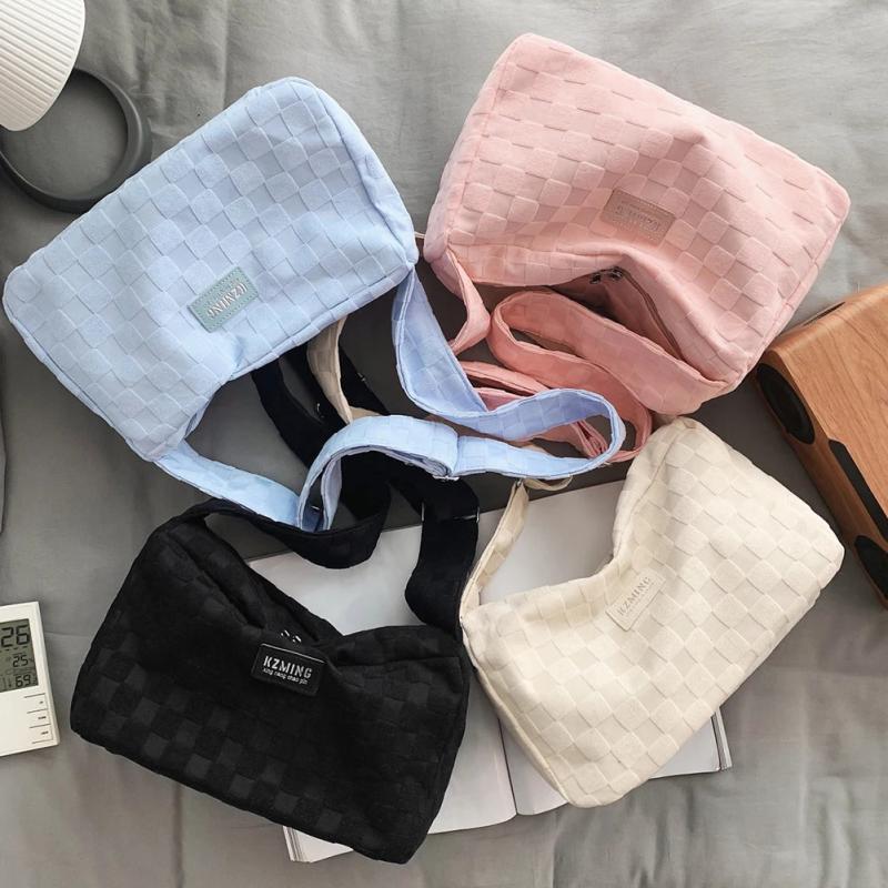 Casual Plaid Shoulder Tote Bag for Ladies Girls