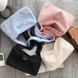 Casual Plaid Shoulder Tote Bag for Ladies Girls
