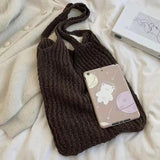 Casual Knitted Shoulder Bag Large Tote Beach Travel Handbag