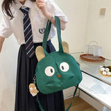 Cat Canvas Bag Cartoon Shoulder Bags Student Large Messenger Bag