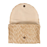 Brown Straw Clutch Purse for Women Wedding Envelope Wallet