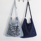 Casual Letter Canvas Denim Handbag Small Fresh Shoulder Bag