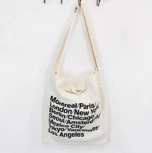 Casual Letter Canvas Denim Handbag Small Fresh Shoulder Bag