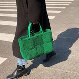 Casual Tote Bag Solid Shoulder Handbag High-Capacity Women Bag