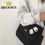 Casual Nylon Letter Canvas Tote Bag Large Capacity Female Shopper Shoulder Bags