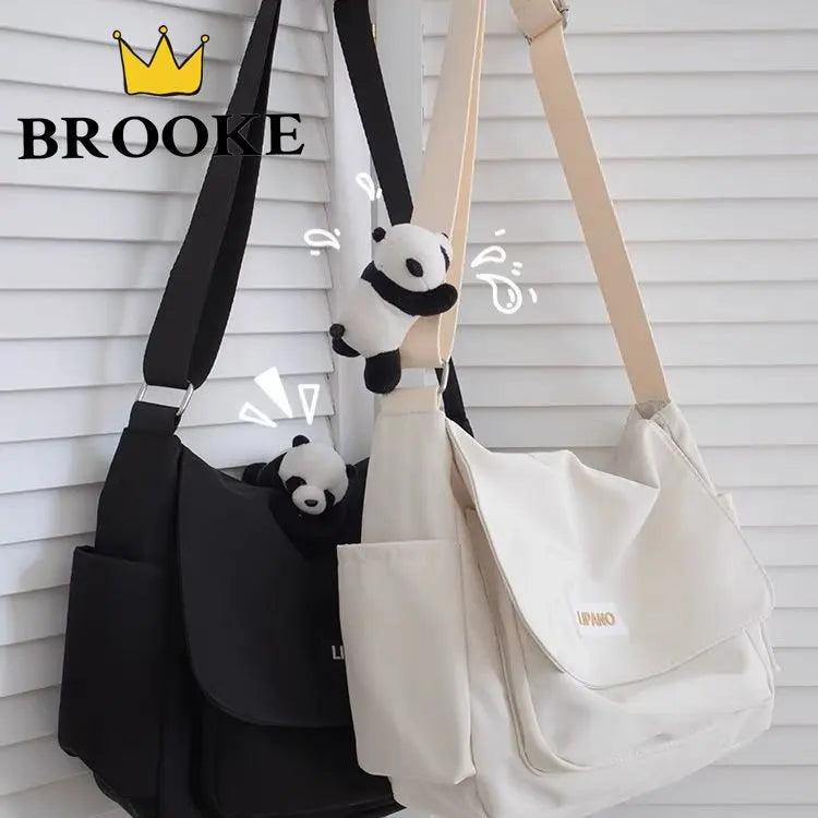 Casual Nylon Letter Canvas Tote Bag Large Capacity Female Shopper Shoulder Bags