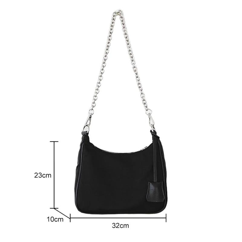 Casual Nylon Crossbody Handbags with Chain Strap 3 in 1 Satchels Bags for Women