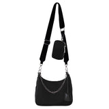 Casual Nylon Crossbody Handbags with Chain Strap 3 in 1 Satchels Bags for Women