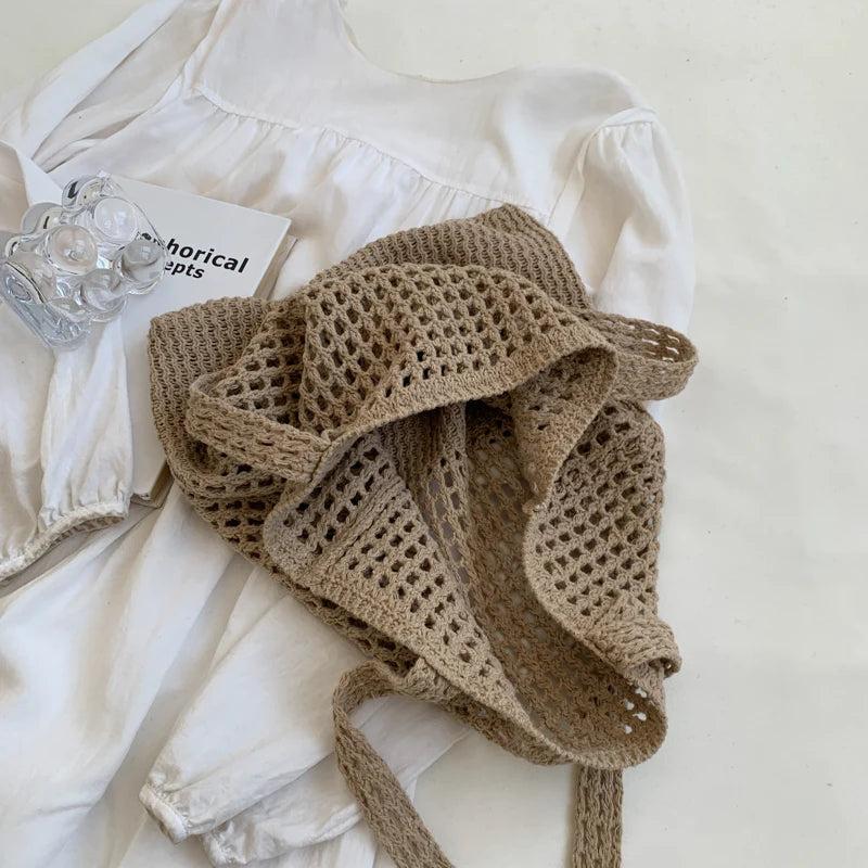 Casual Fashionable Handbags Large Capacity Knit Tote Beach Shoulder Bags