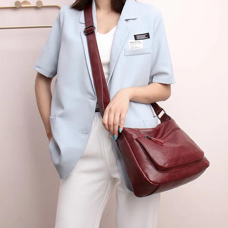 Casual Women Shoulder Crossbody Bag - Hot PU Leather Tote for Ladies