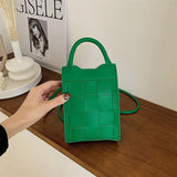 Braided Cell Phone Bag Female Spring Handheld Square Bag