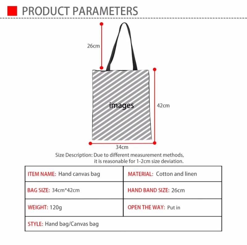 Cat Print Canvas Handbag Female Shopping Bag