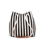 Casual Stripe Pattern Women's Handbag Canvas Bucket Bag Drawstring Beach Bag