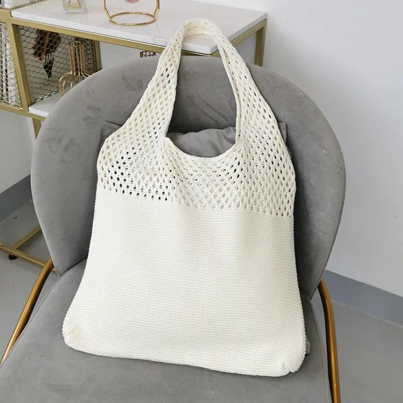 Casual Hollow Woven Women Shoulder Bags Large Capacity Totes Female