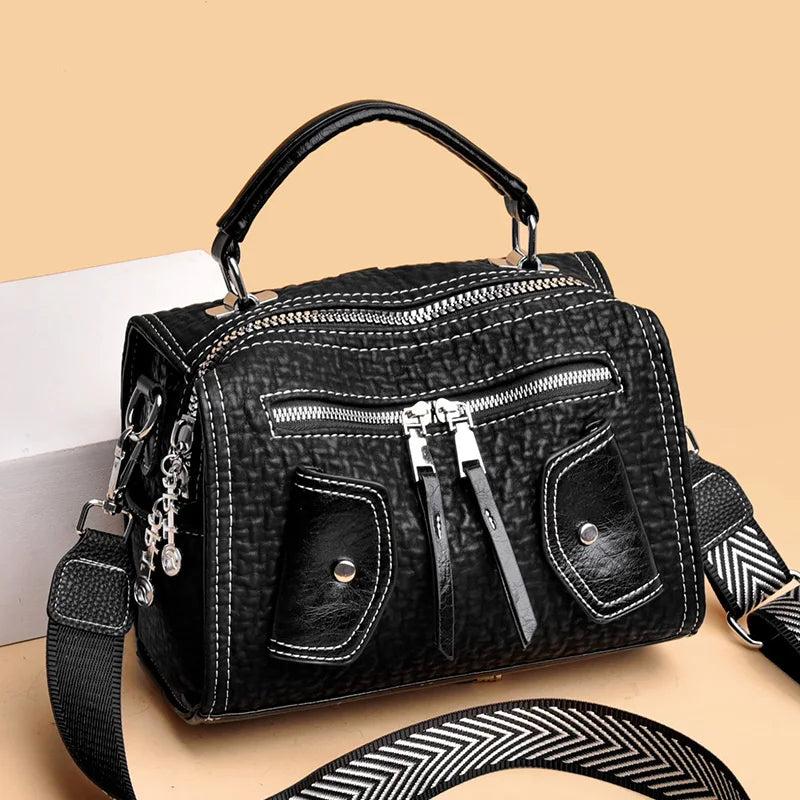 Casual Women Handbag Travel Shoulder Bag Soft Leather Female Crossbody Bag