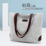 Casual Cotton Linen Shoulder Bag with Zipper for Girls