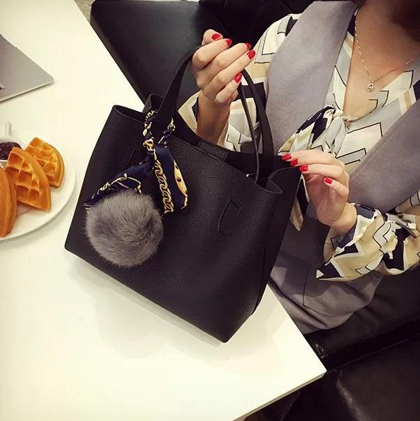 Burgundy PU Leather Women Handbag Girls Messenger Bag