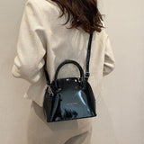 Bright Leather Shell Handbag Women Mini Clutch Crossbody Bag