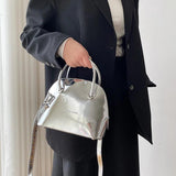 Bright Leather Shell Handbag Women Mini Clutch Crossbody Bag