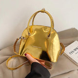 Bright Leather Shell Handbag Women Mini Clutch Crossbody Bag