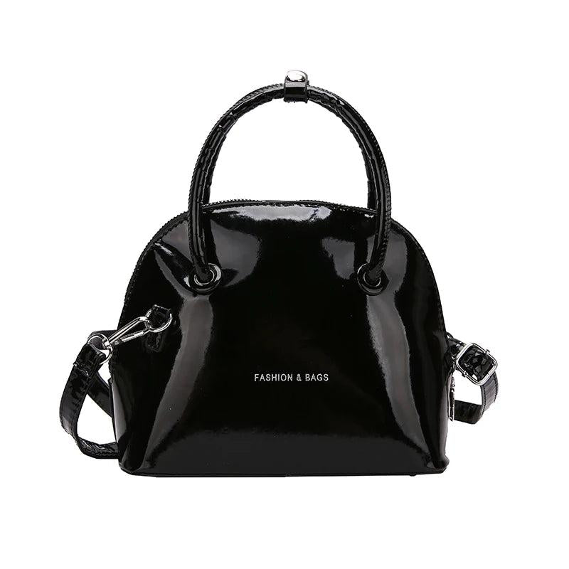 Bright Leather Shell Handbag Women Mini Clutch Crossbody Bag