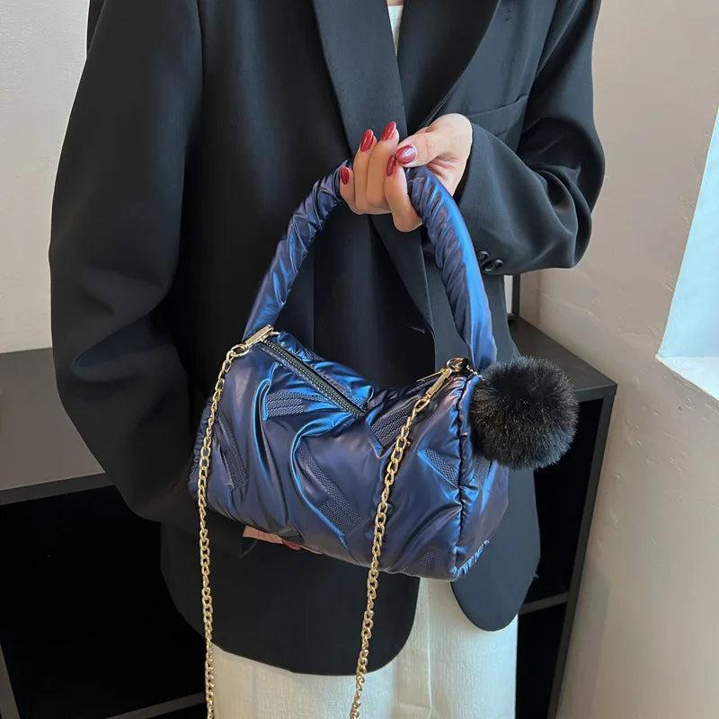 Casual Space Padded Boston Bag Women Shoulder Bags Soft Cotton Crossbody Messeng
