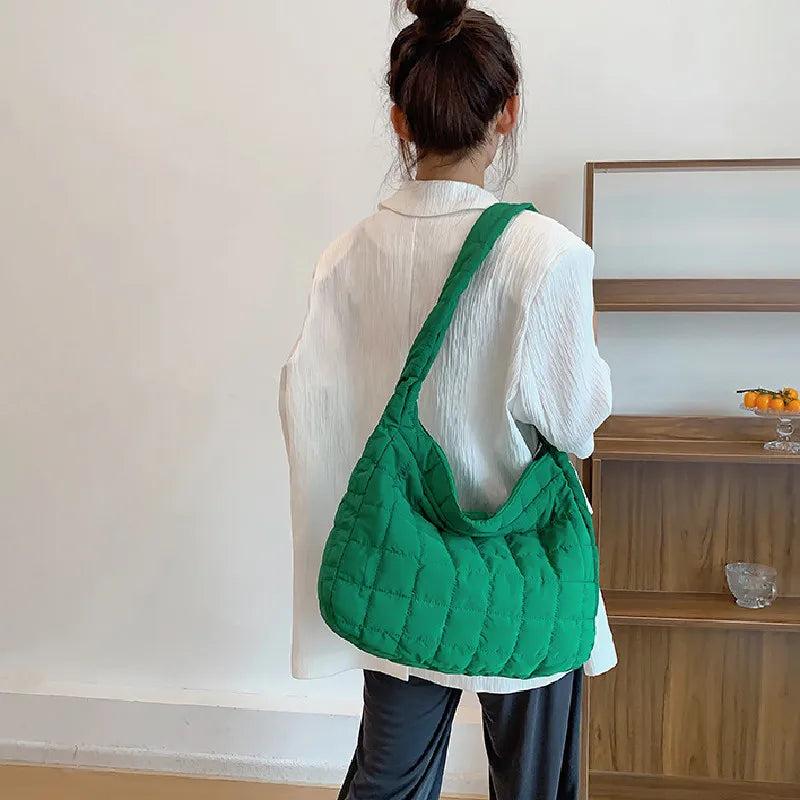 Casual Ladies Tote Shoulder Bag with Embroidery Thread Handbags for Women