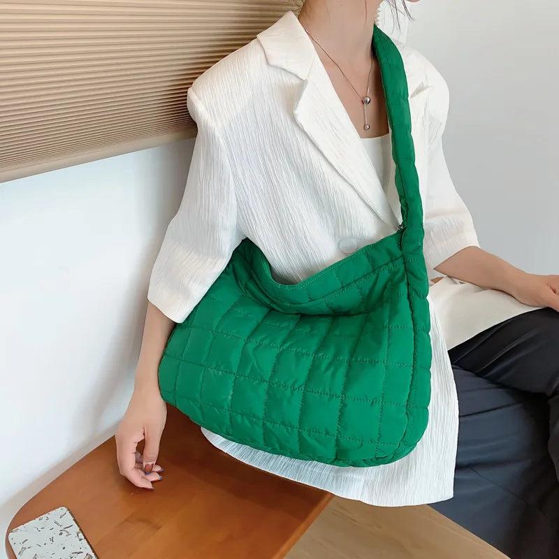 Casual Ladies Tote Shoulder Bag with Embroidery Thread Handbags for Women