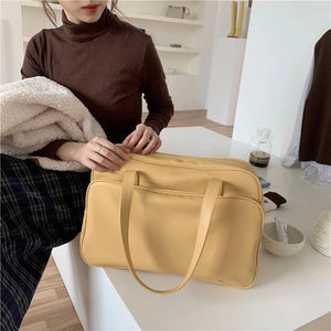 Casual Large Capacity Women Tote Bags Solid Daily Shoulder Bags