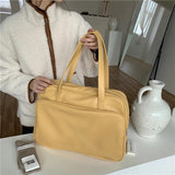 Casual Large Capacity Women Tote Bags Solid Daily Shoulder Bags
