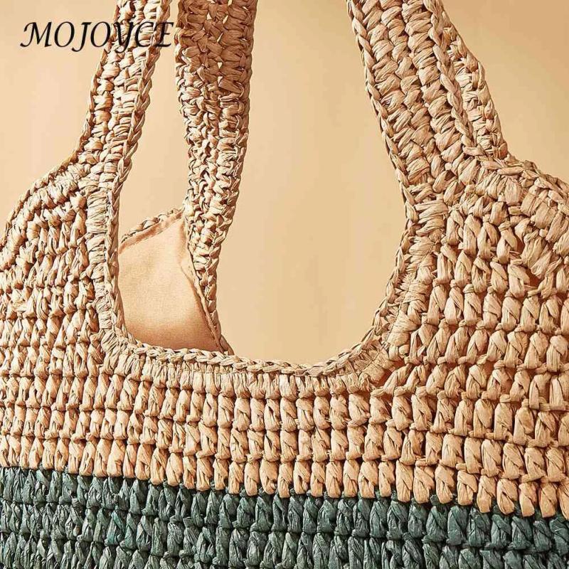 Casual Large Capacity Striped Beach Tote Bag for Vacation