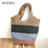 Casual Large Capacity Striped Beach Tote Bag for Vacation