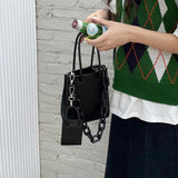 Bright Women Shoulder Crossbody Bag Acrylic Chain Composite Bag Large Handbag