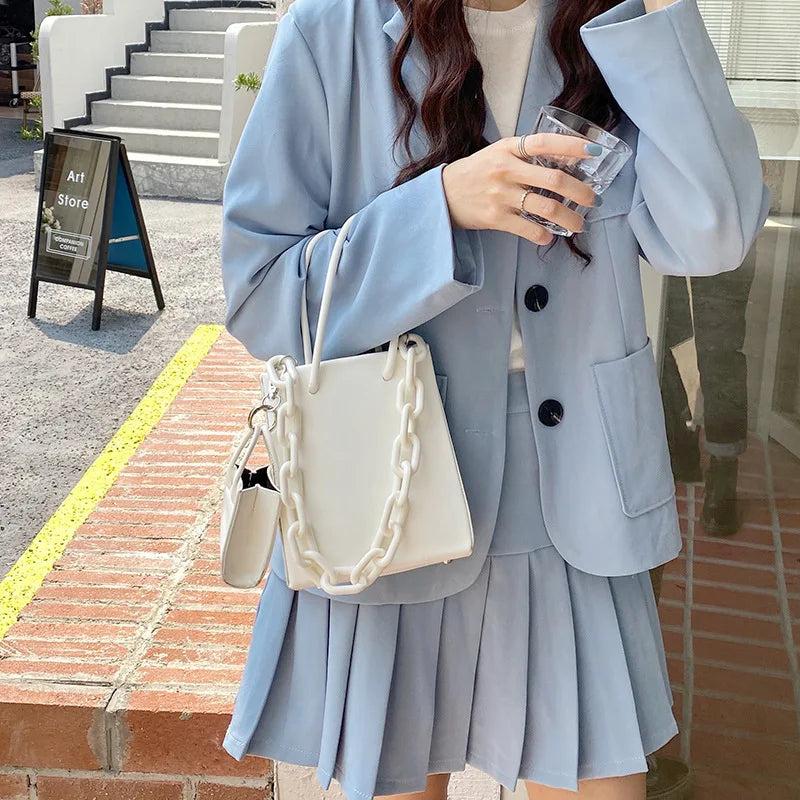 Bright Women Shoulder Crossbody Bag Acrylic Chain Composite Bag Large Handbag