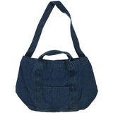 Casual Denim Slouch Bag Japanese Messenger Top-Handle Bag, Navy