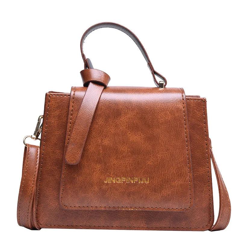 Brown PU Leather Crossbody Bag Women Arrival Casual Shoulder Handbags