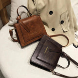 Brown PU Leather Crossbody Bag Women Arrival Casual Shoulder Handbags