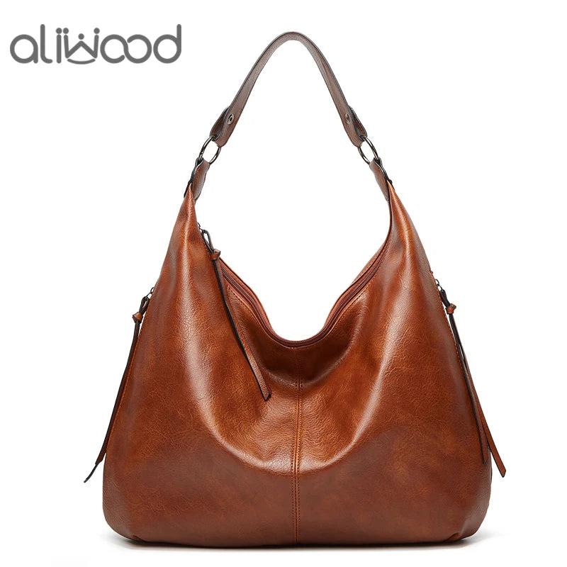 Casual Women's Leather Shoulder Bags Large Capacity Tote