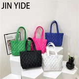 Casual Quilted Women Shoulder Bags Padded Lady Handbags Nylon Down Cotton Large
